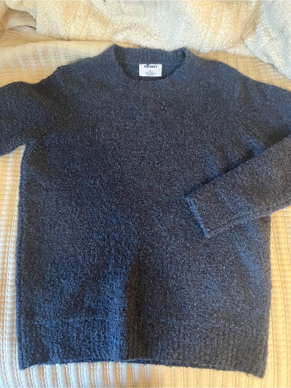 old Navy blue sweater fuzzy Small
